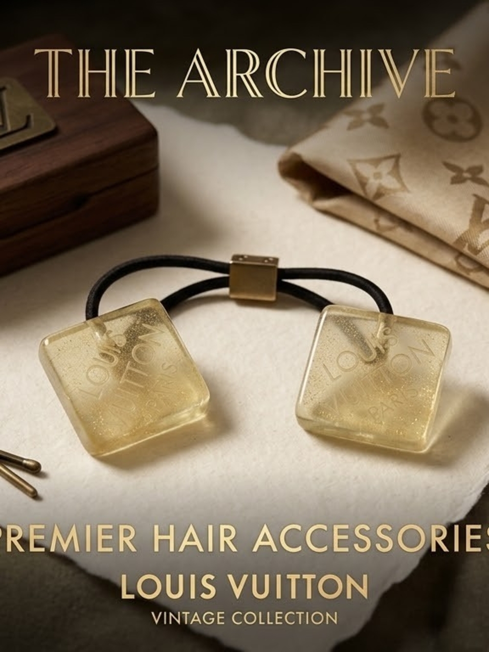 Louis Vuitton Elastine & Resin Cube Hair Tie (Scrunchie)